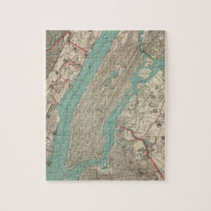 Vintage Karte von New York City (1890) Puzzle