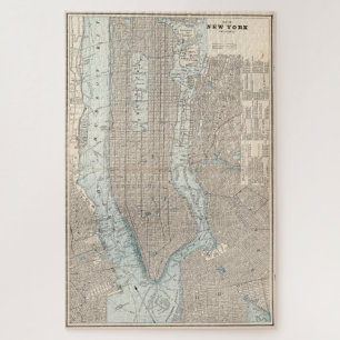 Vintage Karte von New York City (1893) Puzzle