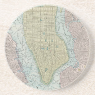 Vintage Karte von New York City (1901) Untersetzer