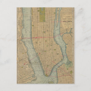 Vintage-Karte von New York City Manhattan Postkarte
