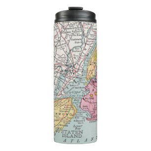 Vintage Karte von New York City Thermosbecher