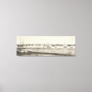 Vintage Karte von Newport RI (1860) Leinwanddruck