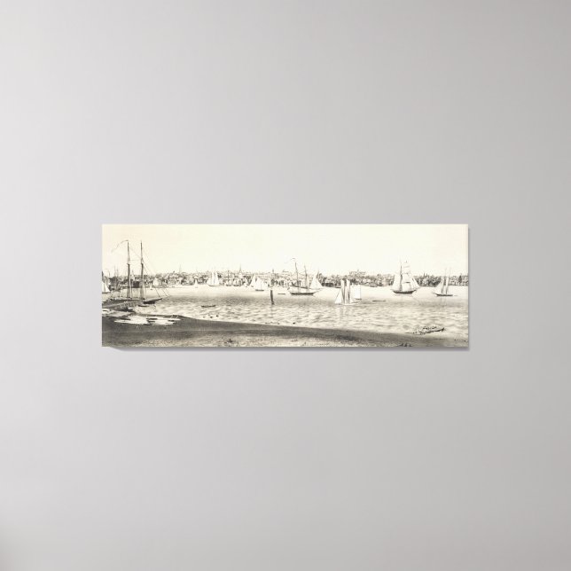 Vintage Karte von Newport RI (1860) Leinwanddruck (Vorderseite)