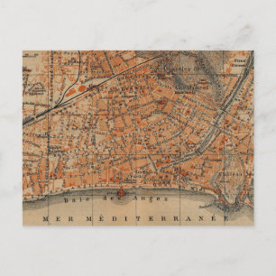 Vintage Karte von Nizza (1914)