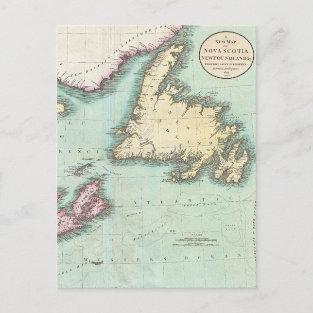 Vintage Karte von Nova Scotia und Neufundland (180 (Vorderseite)