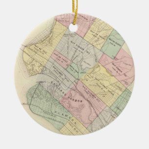 Vintage Karte von Oakland California (1878) Keramik Ornament