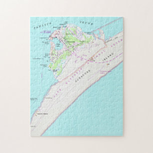 Vintage-Karte von Ocracoke North Carolina (1948) Puzzle