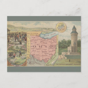 Vintage-Karte von Ohio Postkarte