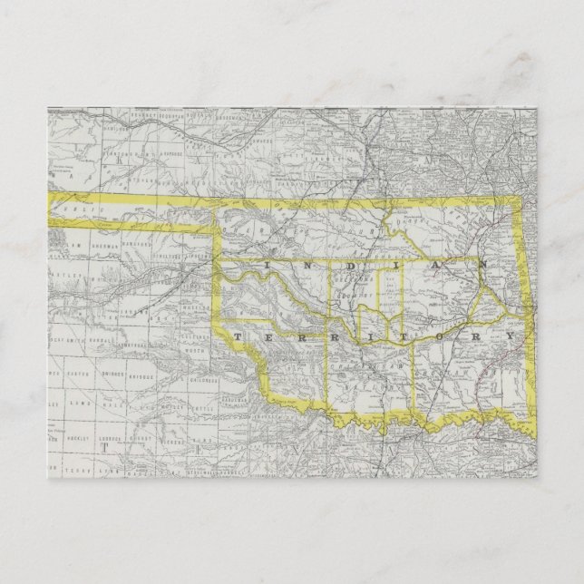 Vintage Karte von Oklahoma (1889) (Vorderseite)