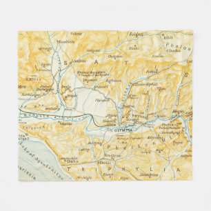 Vintage Karte von Olympia Griechenland (1894) Fleecedecke