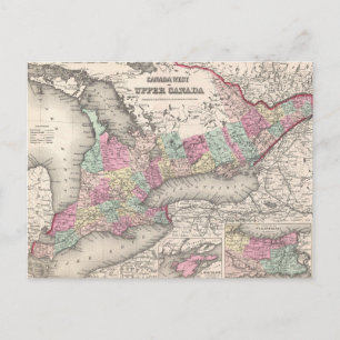 Vintage Karte von Ontario (1857)
