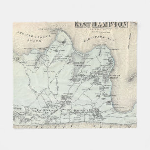 Vintage Karte von Osthampton New York (1873) Fleecedecke
