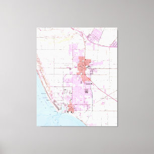 Vintage Karte von Oxnard California (1949) Leinwanddruck