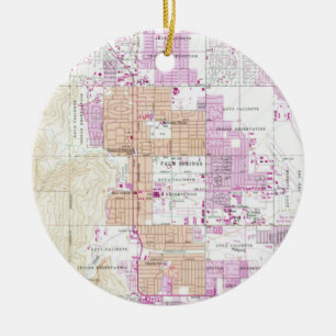 Vintage Karte von Palm Springs Kalifornien (1957) Keramikornament