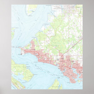 Vintage Karte von Panama City Florida (1956) Poster