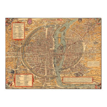 Vintage Karte von Paris (1575)