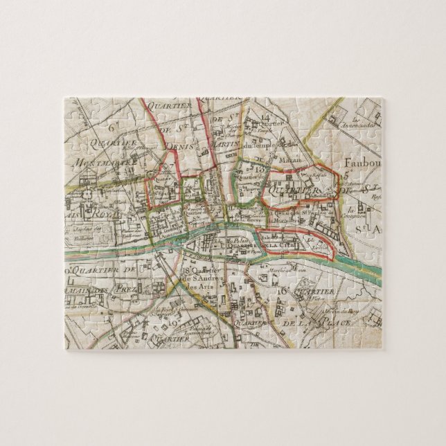 Vintage Karte von Paris (1678) Puzzle (Horizontal)
