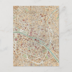 Vintage Karte von Paris (1892)