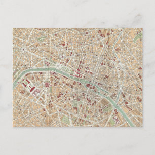 Vintage Karte von Paris (1892)