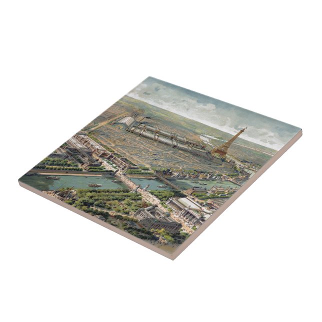 Vintage Karte von Paris (1900) Fliese (Seite)