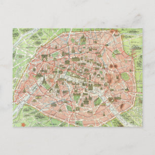 Vintage Karte von Paris (1920)