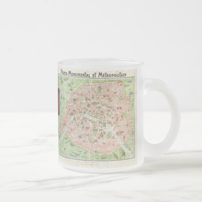 Vintage Karte von Paris (1920) Mattglastasse (Rechts)