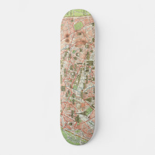 Vintage Karte von Paris (1920) Skateboard