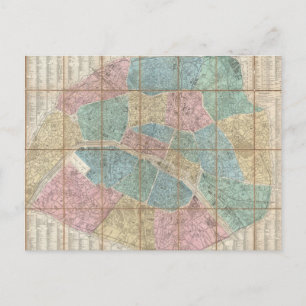 Vintage Karte von Paris Frankreich (1867)