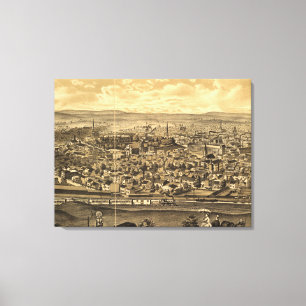 Vintage Karte von Paterson NJ (1880) Leinwanddruck