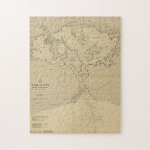 Vintage Karte von Pearl Harbor HI (1907) Puzzle