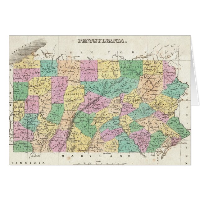 Vintage Karte von Pennsylvania (1827) (Vorderseite (Horizontal))