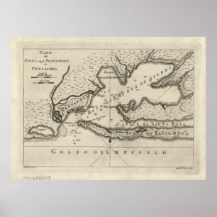 Vintage Karte von Pensacola Florida (1763) Poster