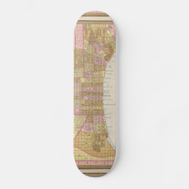 Vintage Karte von Philadelphia (1846) Skateboard (Vorderseite)