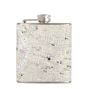 Vintage Karte von Philadelphia (1885) Flachmann