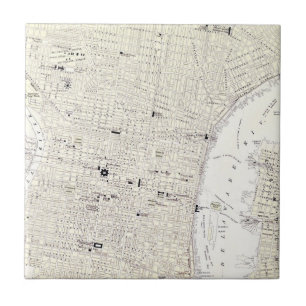 Vintage Karte von Philadelphia (1885) Fliese