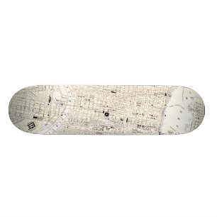Vintage Karte von Philadelphia (1885) Skateboard
