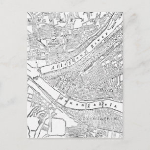 Vintage Karte von Pittsburgh (1885)