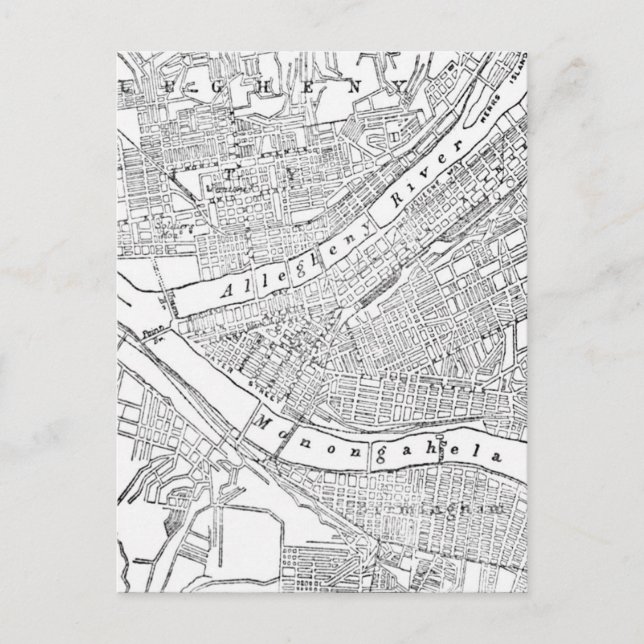 Vintage Karte von Pittsburgh (1885) (Vorderseite)