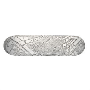 Vintage Karte von Pittsburgh (1885) Skateboard
