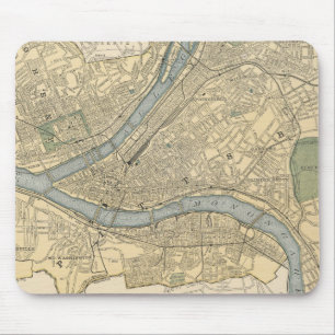 Vintage Karte von Pittsburgh PA (1891) Mousepad