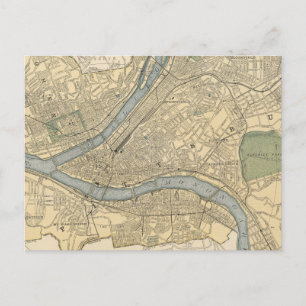 Vintage-Karte von Pittsburgh PA (1891) Postkarte