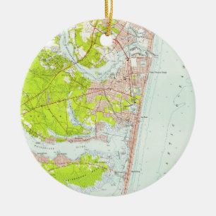 Vintage-Karte von Point Pleasant NJ (1953) Keramikornament