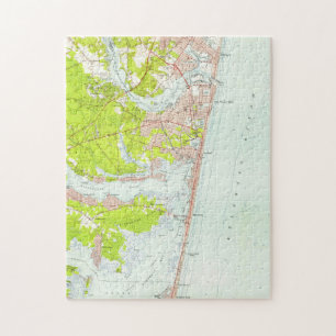 Vintage Karte von Point Pleasant NJ (1953) Puzzle