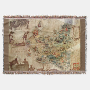 VINTAGE KARTE VON POLEN DECKE