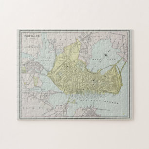 Vintage Karte von Portland Maine (1889) Puzzle