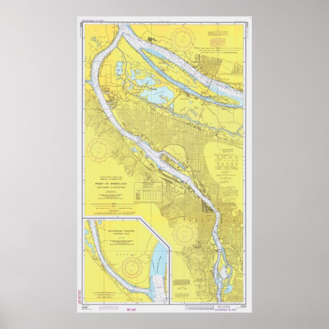 Vintage Karte von Portland OR (1974) Poster (Vorne)