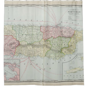 Vintage Karte von Puerto Rico (1901) Duschvorhang