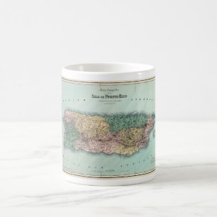 Vintage Karte von Puerto Rico Tasse