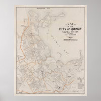 Vintage Karte von Quincy MA (1901)