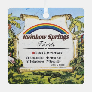 Vintage-Karte von Rainbow Springs Florida Ornament Aus Metall